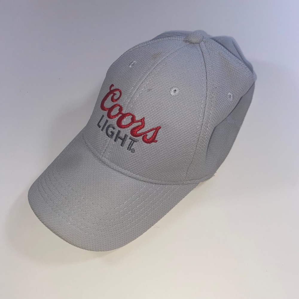 Coors Light Acme Grey Mesh Embroidered Logo Stretch Fit Baseball Cap Hat Mens